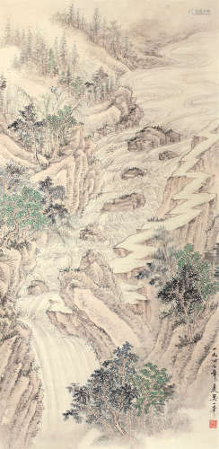 吴一峰（1907～1998） 云瀑图 立轴 设色纸本