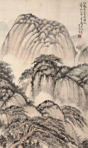 贺天健（1891～1977） 秋山图 镜芯 设色纸本