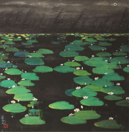 林风眠（1900～1991） 荷塘 镜芯 设色纸本