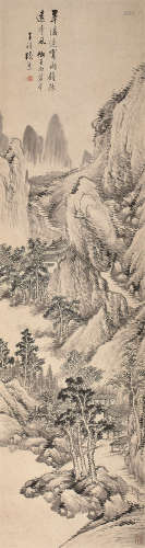 张熊（1803～1886） 仿王湘碧山水 立轴 水墨纸本