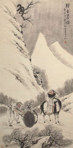 吴观岱（1862～1929） 踏雪寻梅 立轴 设色纸本