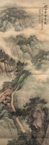朱梅邨（1911～1993） 云壑奔泉图 立轴 设色纸本