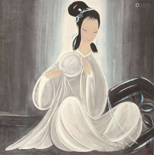 林风眠（1900～1991） 仕女 镜芯 设色纸本