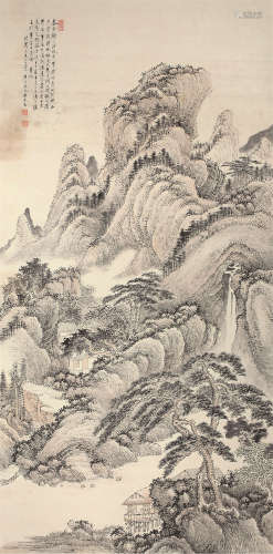 吴琴木（1894～1953） 松山叠翠图 立轴 设色纸本