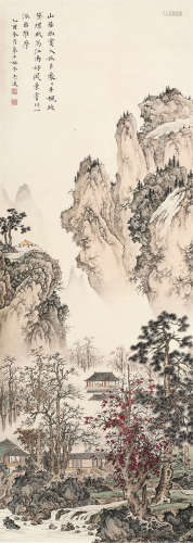 冯忠莲（1918～2001） 山居幽赏图 立轴 设色纸本