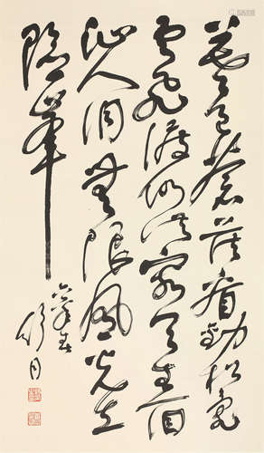 舒同（1905～1998） 草书 立轴 水墨纸本