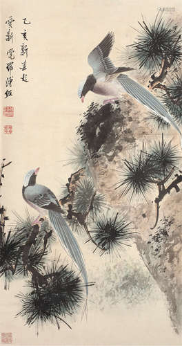 溥佐（1918～2001） 花鸟 立轴 设色纸本