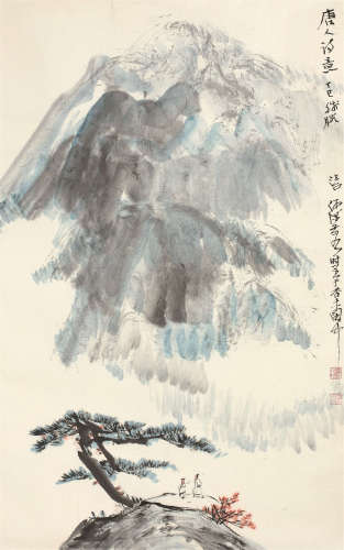 何海霞（1908～1998） 唐人诗意图 立轴 设色纸本