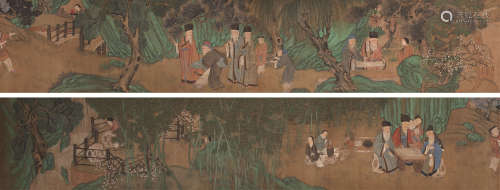 刘松年（约1155～1218） 雅园集贤图 手卷 设色绢本