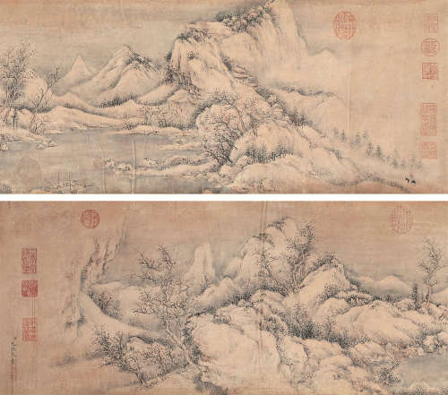 允禧（1711～1758） 江山雪霁图 镜芯 设色纸本