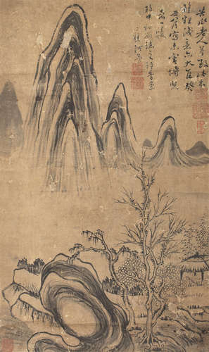 黎简（1747～1799） 仿石涛笔意 立轴 水墨纸本