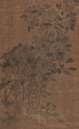 王武（1632～1690） 花卉 立轴 水墨绢本