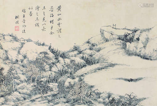 王学浩（1754～1831） 仿王晋卿山水 立轴 水墨纸本