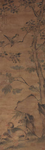 居廉（1828～1904） 花鸟 立轴 设色绢本