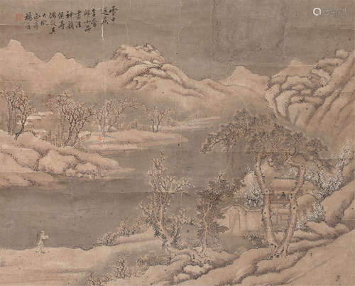 杨晋（1644～1728） 雪中送炭 镜芯 设色纸本