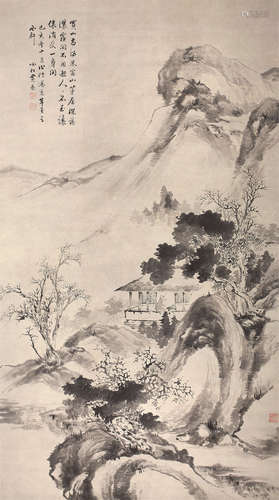 黄易（1744～1802） 茅屋消闲图 立轴 水墨纸本