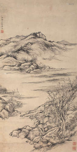 王宸（1720～1797） 山水 镜芯 水墨纸本