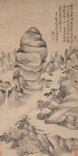 石涛（1642～1708） 黄山悟道图 立轴 水墨纸本