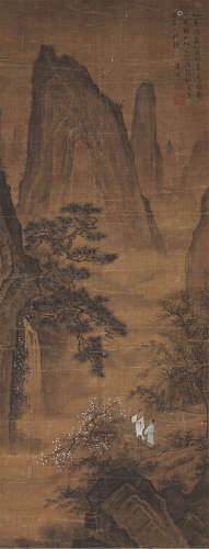 唐寅（1470～1524） 观泉图 立轴 设色绢本