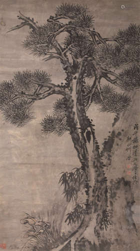 石涛（1642～1708） 苍松 立轴 水墨纸本