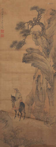 张宏（1577～1652） 行旅图 立轴 设色绢本