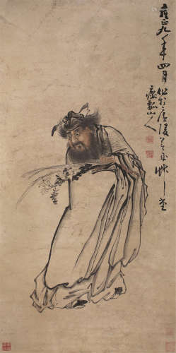 黄慎（1687～1766） 钟馗 立轴 设色纸本