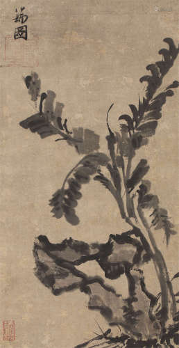 张瑞图（1570～1644） 芭蕉 立轴 水墨纸本