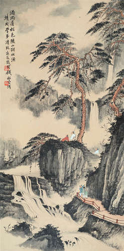 钱松嵒（1899～1985） 过雨看松色 立轴 设色纸本