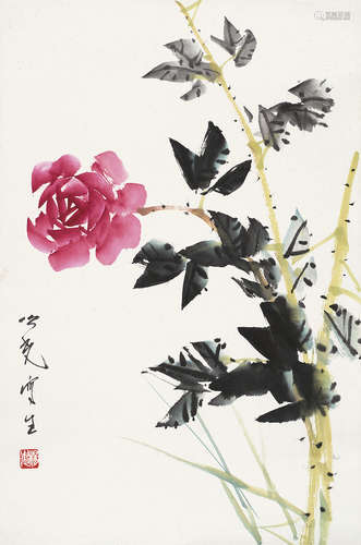 杨之光（b.1930） 蔷薇 镜心 设色纸本