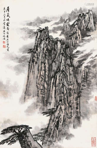 宋文治（1919～1999） 层岚晓云图 立轴 设色纸本