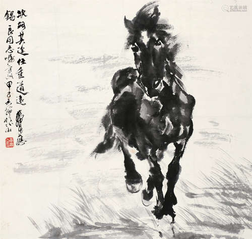 黄胄（1925～1997） 奔马图 立轴 水墨纸本