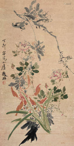 张小楼（1896～1952） 花卉 立轴 设色纸本