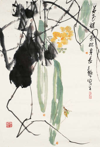 张继馨（b.1926） 三思图 镜心 设色纸本