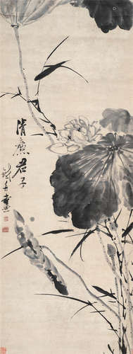 铁舟（1752～1824） 清廉君子 立轴 水墨纸本