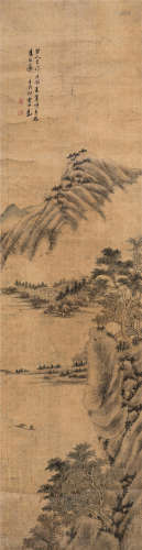 马世俊（1609～1666） 独钓图 立轴 水墨绢本