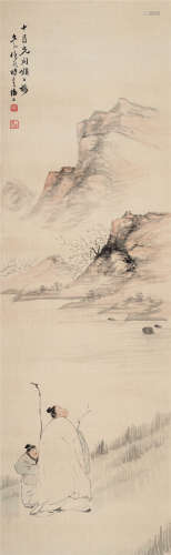 任预（1853～1901） 寻梅图 立轴 设色绢本