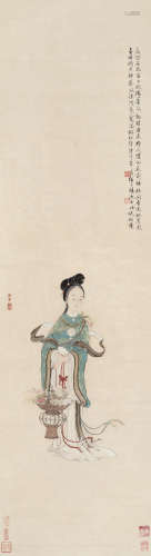姜曛（1764～1821） 麻姑献寿 立轴 设色纸本