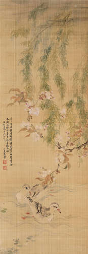 张槃（1812～？） 春江水暖 立轴 设色绢本