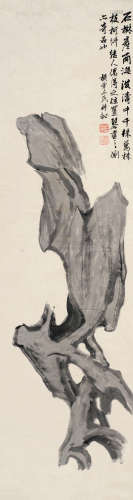 胡公寿（1823～1886） 奇石图 立轴 水墨纸本