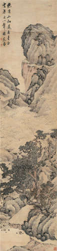 顾鹤庆（1756～？） 深山古寺 立轴 设色纸本