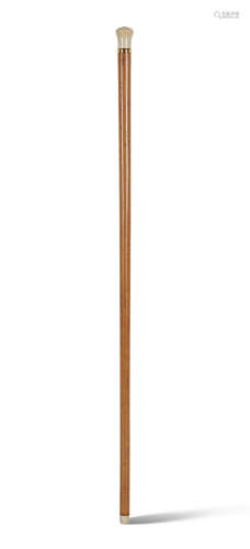 18世纪 MALACCA木包金圆头拐杖