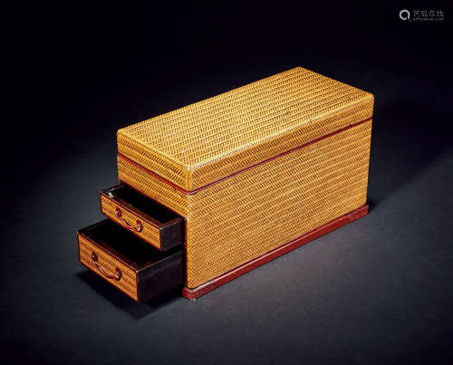 清 漆器编竹盒
