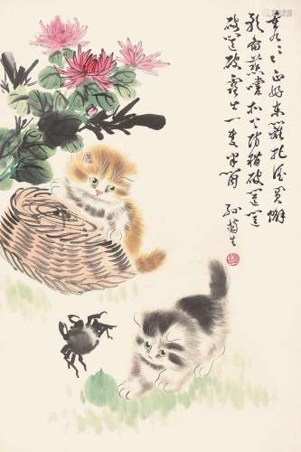 孙菊生 猫 纸本立轴