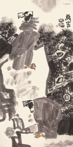 尚涛（1938- ） 雄鹰图 纸本立轴