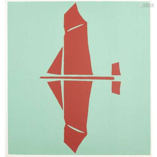 [§] IAN HAMILTON FINLAY (SCOTTISH 1925-2006) SAILING BARGE, REDWING 33cm x 30.5cm (13in x 12in) and two further prints by the artist...