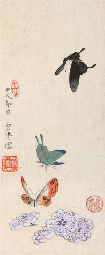 溥儒（1896～1963） 1934年作 蝶恋花 镜心 设色纸本