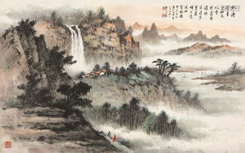 黄君璧（1898～1991） 1984年作 松壑漫步 镜心 设色纸本