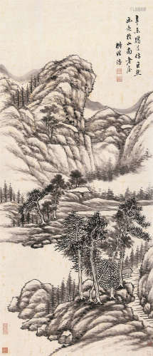 王学浩（1754～1832） 仿巨然山水 立轴 水墨纸本
