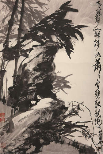 梁崎（1909～1996） 傲骨凌风 立轴 水墨纸本