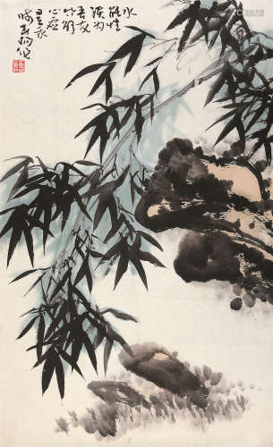 霍春阳（b.1946） 清风高节 托片 设色纸本